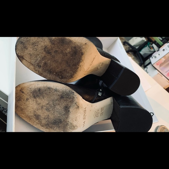 Via Spiga Benita Black Leather boots 8 1/2 booties - Picture 15 of 15
